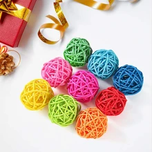 5/10/30pcs Colorful Vine Balls, 3cm Rattan Ball Parrot Foot Toy Chew Ball, Bird Cage Accessories For Conures, Parakeets