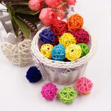 5/10/30pcs Colorful Vine Balls, 3cm Rattan Ball Parrot Foot Toy Chew Ball, Bird Cage Accessories For Conures, Parakeets