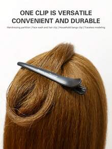 6pcs Carbon Fiber Seamless Hair Clips Set, Suitable For Professional Salon Hairstyling