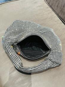 JIOMAY Bling Rhinestone Handbag With A Knot For Evening Wear, Also Comes With Diamonds And Hardware - Silver - View 8