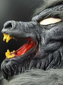 1入組男女通用成人狼人角色扮演服裝，帶有毛皮、牙齒和全頭面罩，適合各種節日、派對、舞會、搞笑惡作劇和表演