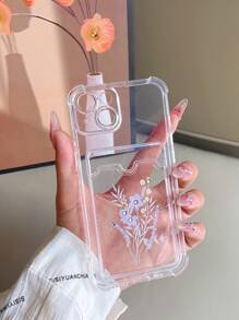 1 件透明防摔卡夹手机壳，带拉丝图案和 Tpu 软手机壳，饰有手工玻璃水钻，兼容 iPhone 和手机 - 彩色 - 查看 2