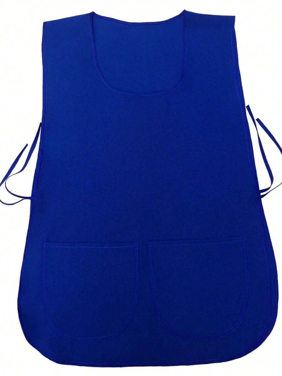 Mandil O Delantal Tipo Casaca, 100% Poliester, Varios Colores - azul real - Ver 1