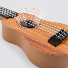 1Pc 35cm Guitar Toy Can Be Used To Play Elementary Instruments With Paddles Simulating Music Toys - Brown - View 6