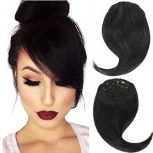 Thick False Bangs Clip Hair Extension Synthetic Hairpiece Straight Hair Lady Headwear Chinese Style Clip-On Bangs Hair Extensions For Daily Wear - Black - View 2