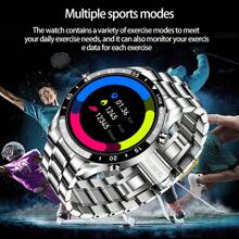 LIGE LIGE Luxury Brand Smart Watch Men Steel Band Fitness Watch Heart Rate Blood Oxygen Monitoring Watch