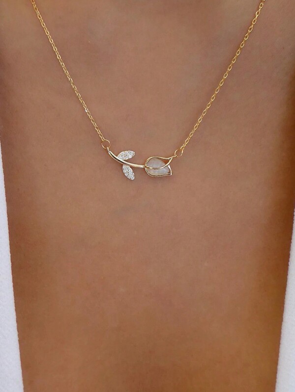 Flower Charm Necklace Valentines