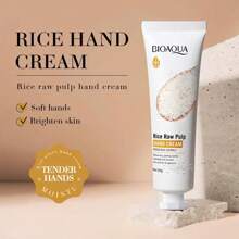 Moisturizing Rice Hand Cream  Deeply Nourishes and Repairs Skin /Increases Elasticity/Refines Pores and Firm Skin/ Mild and Non-Irritating/Suitable for All Skin Types - White - View 2