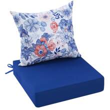 Outdoor Chair Cushions Set Deep Seat Deep Seat & Back Cushion - Navy Blue - View 1