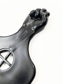 1pc Fashionable Fist-Shaped Black Plastic Comb, Suitable For Barbershop