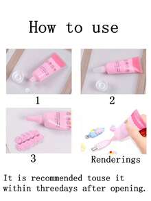 1入組50g白色樹脂仿真奶油,diy必備 - 咖啡棕 - 查看 2