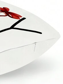 1入組聖誕格紋鈴鐺紅結印花枕套,聖誕家居裝飾必備 - 紅 JOY-1pc - 查看 6