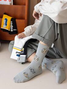 5pairs Street Style Fashionable Men's Socks - Multicolor - View 3