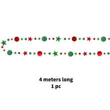 1入組聖誕裝飾彩色掛飾紅色和綠色圓形和星形掛飾 - 綠色 - 查看 2