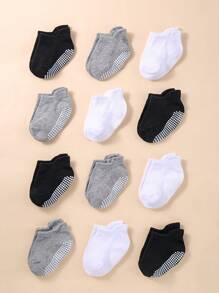 12 Pairs Toddler Grip Socks Toddler Ankle Socks with Gripper BABY Socks - Multicolor - View 1