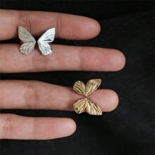 1pc Sterling Silver Butterfly Decor Adjustable Open Ring, Suitable For Daily Wear