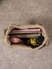 1 件迷你尺寸条纹色块镂空针织钩针透气轻便可折叠雨伞化妆品香水笔记本防污开口简约女士单肩包手提包手提包，母亲节礼物，妈妈礼物，妈妈的必需品，外出妈妈包，完美搭配度假服装女士，度假必需品，非常适合夏季、度假和海滩 - 彩色 - 查看 4