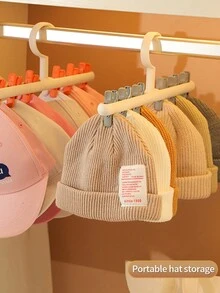 Tendedero Organizador De Sombreros, Tendedero De Ropa Con Clips Para Calcetines Y Ropa Interior, Múltiples Funciones, Prevención De Enredos, 1 Ud. - Naranja - Ver 3