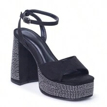Women Heeled Sandals - 黑色 - 查看 2