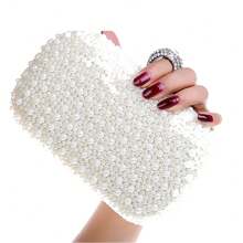 Bolso De Mano De Perlas En Blanco - Blanco - Ver 2