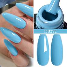 8 件凝膠指甲油套裝聖誕閃光指甲油半永久浸泡 Uv Led 凝膠清漆棕色指甲藝術設計 - 彩色 - 查看 10