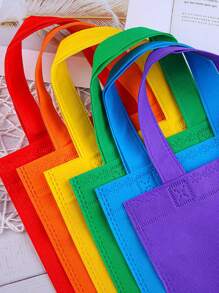 12pcs Non-Woven Fabric Gift Bags With Handle For Party, Birthday, Wedding, Festival, Back To School Valentine Day - 彩色 - 查看 3