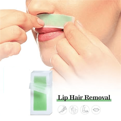 WAXKISS Facial Wax Strips - Low Allergenic For All Skin Types - Suitable For Women Facial Hair Removal - Home Waxing Kit 10pcs (20 Strips) Facial Wax Strips, Aloe Vera/rose Scented