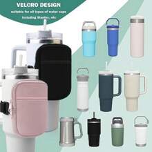 1 Miếng Bình nước Túi đựng Đối với , Cúp Phụ kiện , Cúp Túi Fanny , Con Lật đật Túi đựng Với túi , Đối với Điện thoại , , Chìa khóa , Ví , Tai nghe , Nọn nhẹ , Linh hoạt , Phòng thể dục , Ngoài trời , Thể thao - Màu Hồng Tươi - Xem 5