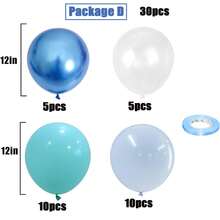 Globos De Color Azul Turquesa, 30/60 Piezas De Globos De Color Azul Turquesa Con Globos Metálicos Transparentes De Color Azul. Globos De Color Perlado Pastel Para Decoración De Fiestas Con Temática De Océano, Tiburones, Mar Y Sirena. - Multicolor - Ver 2