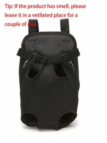 1入組寵物背包適用於貓和小狗,網眼透氣手提包 - 黑色 - 查看 9