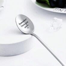 1pc 19x3cm Fashion Stainless Steel Soup Spoon Sister Gifts From Sister - Remember R1 Love You Sister Spoon Christmas Gift Gifts For Sisters DIY - Silver - View 5