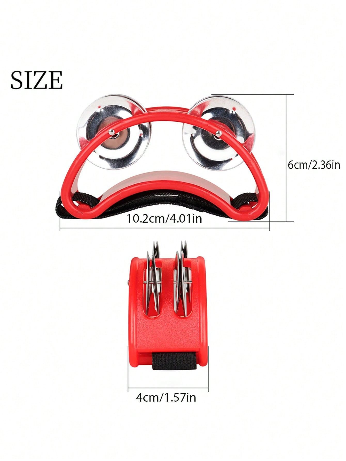 1pc Cajon & Conga Double Row Pedal Mounted Tambourine Foot Bell For