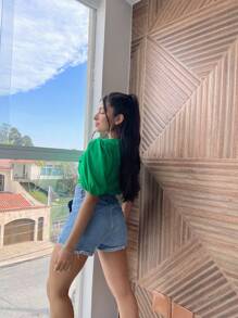 Women Tops - 綠色 - 查看 2