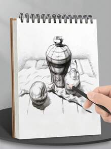 1本a5螺旋裝訂素描本,藝術學生的最愛 - 棕色 - 查看 4