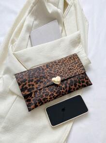 1 件新款时尚便携式 PU 皮革牛皮/豹纹磁吸女士手提包妈妈礼物派对婚礼，时尚猎豹印花女士包豹纹回归 - 彩色 - 查看 8