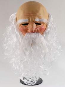 Divertida Máscara De Anciano Realista Con Gran Barba - Albaricoque - Ver 1