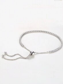 Kaletine 1 件男女通用手链，采用真正的 925 银和锆石制成，原创网球珠链设计