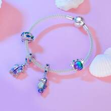 bamoer 1 cái 925 sterling bạc Mộng mơ Loạt Chói sáng Cua Hạt Hải mã Vật rủ xuống Đối với phụ nữ Vòng tay Và Dây chuyền DIY - Bạc - Xem 2