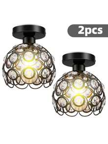 2 Plafones de Techo Recortables de Metal para Escaleras de Balcón Creativos Plafones Modernos Sencillos para Escalera Dormitorio Salón - Negro - Ver 2