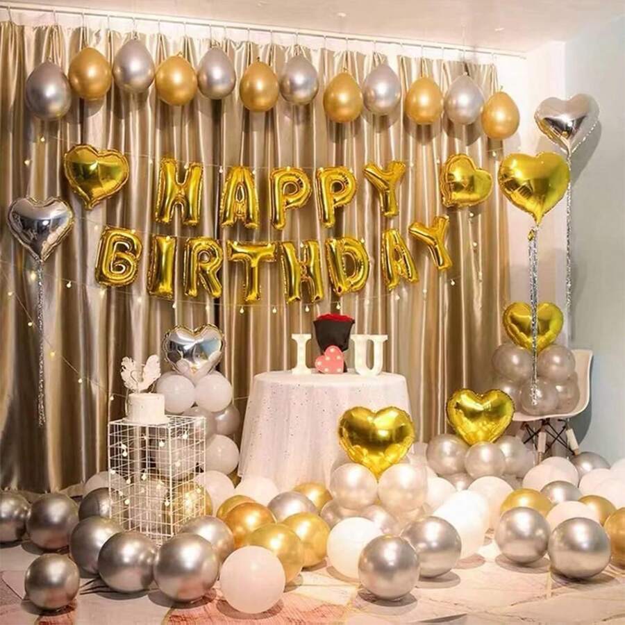 Birthday Balloons Decoration Party Decorations Kits - Gold - View 1
