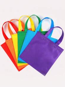 12pcs Non-Woven Fabric Gift Bags With Handle For Party, Birthday, Wedding, Festival, Back To School Valentine Day - 彩色 - 查看 2