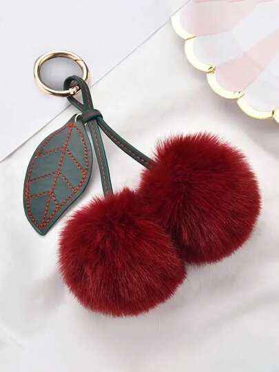 1pc Adorable Cherry Keychain Fluffy Plush Cute Cherry Backpack Charm Fashion Elegance Decoration Keychain Bag Pendant Ornaments With Metal Hanging Clasp Small And Lightweight Easy To Carry Around Easy To Hang Can Be Easily Hung On Car Keys Handbags Backpacks Wallets And Other Items Perfect For Any Occasion Such As Dating Wedding Shopping Office Car Home Etc. Is An Ideal Gift Choice Give It To Friends Wives Family Classmates Ladies And Girls On Birthdays Holidays Or Parties. Gift Accessories Decor Car Accessories Women Key Chain Charms Cherry Charm Cherry Bag Charm School Supplies Teacher Gifts Back To School Teacher Accessories Cherry Key Chain Plush Keychain