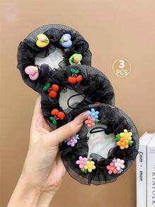 3 Piezas Redes Para Cabello Bonitas Para Niñas Para Hacer Un Moño De Ballet - Multicolor - Ver 6