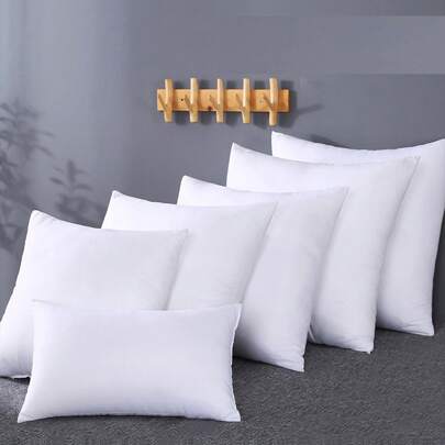 1 件白色枕芯、枕芯、方形靠垫、柔软蓬松内垫、卧室、宿舍床枕、床上用品、枕芯、床上用枕头、家居