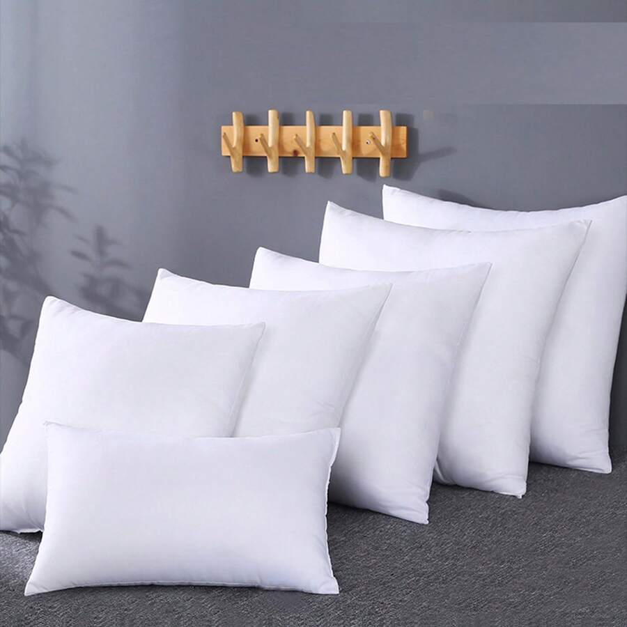 1pc White Pillow Insert, Square Throw Pillow, Soft & Fluffy Inner Core, Bedroom/Dorm Bed Pillow, Bedding, Pillow, Home Pillow - White - View 1