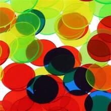 100pcs 19mm Translucent & Colored Plastic Gaming Chips, Educational Plastic Coins,Adult Party Games Suitable For Halloween/Christmas/Thanksgiving - Multicolor - View 2