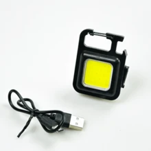 Mini Linterna Llavero Multifunción, Luz De Mano Recargable - Negro - Ver 2