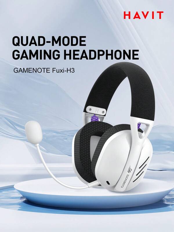 havit Fone De Ouvido Sem Fio Com Cancelamento De Ruído Havit Fuxi-h3 Com Microfone Compatível Com Ps5/ps4/pc/mobile/switch, Bateria De 26 Horas, Fone De Ouvido Com Fio De Conectividade De Modo Quádruplo, Baixa Latência De 24 Ms