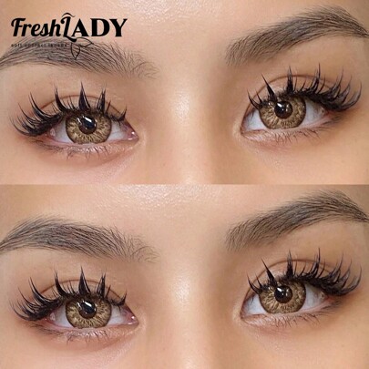 FRESH LADY Freshlady 淡彩隐形眼镜，适合在校学生使用，龙舌兰日出彩色隐形眼镜，一年一次性，万圣节服装，角色扮演