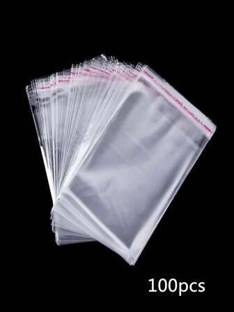 100入組耳環、項鍊和其他珠寶包裝用防護袋,透明自封袋